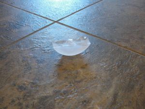 ice cube lurking on the floor
